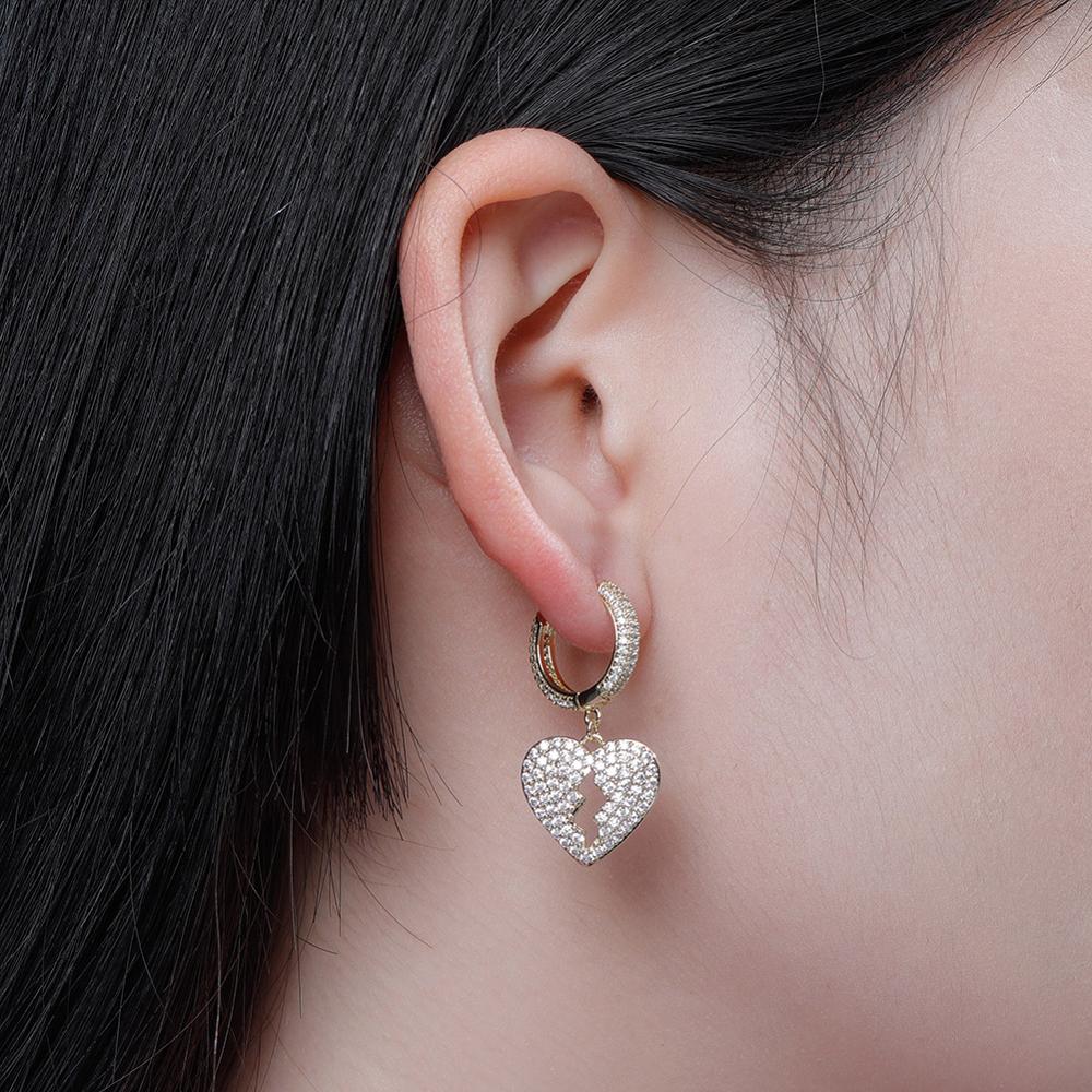 Broken heart store earrings studs