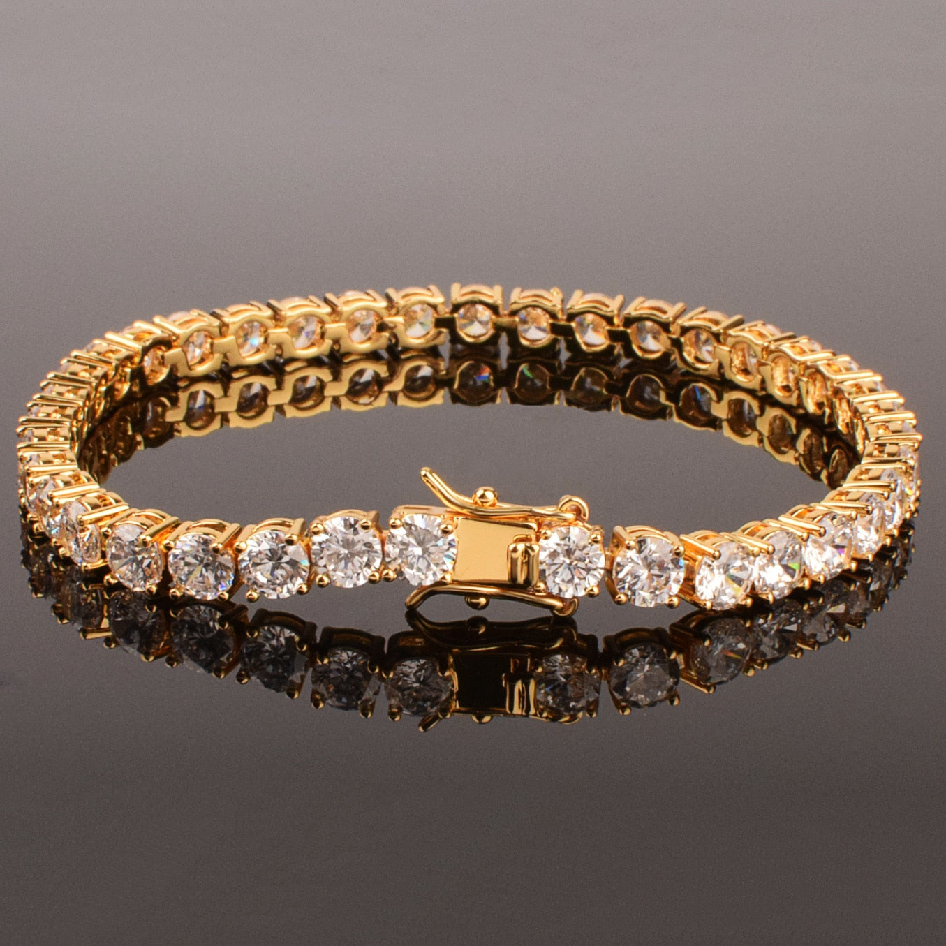 14K Yellow Gold 3mm Tennis Bracelet Ready to Ship | David's House of Diamond