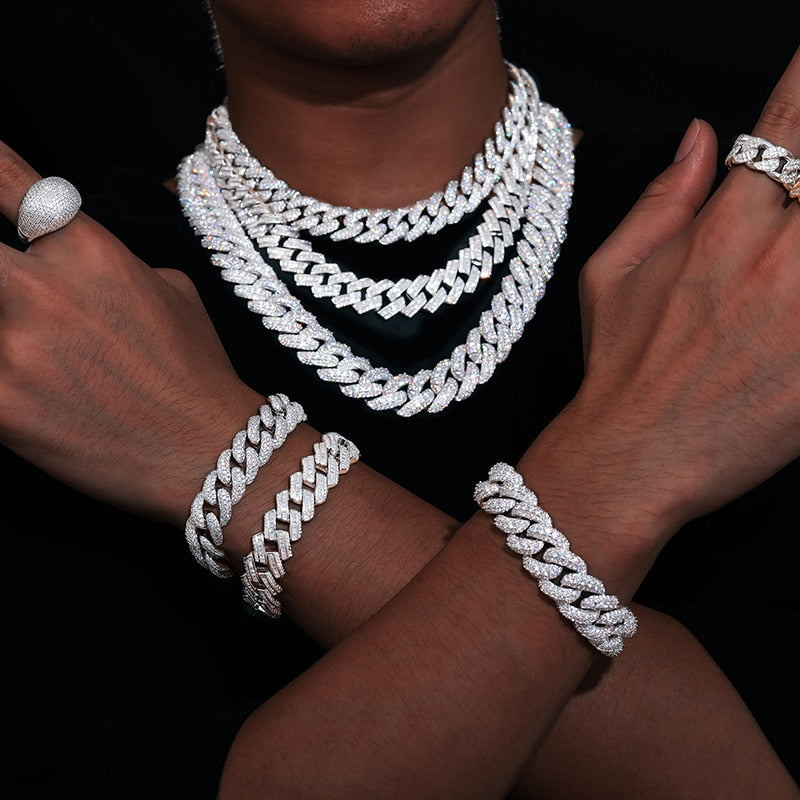 VVS Diamond Cuban Link Chain Real Cuban Link Chain with Diamonds