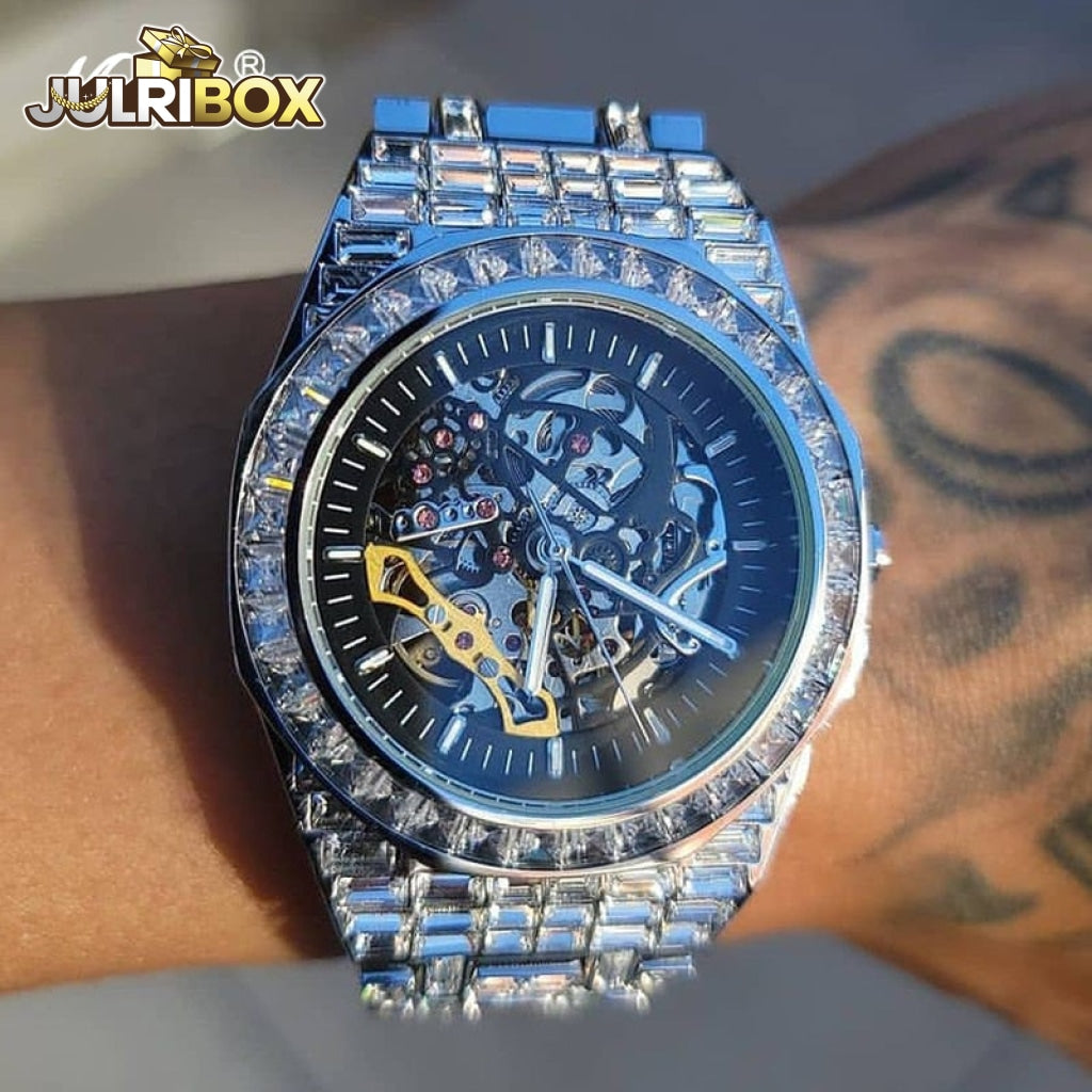 Rolex skeleton iced discount out