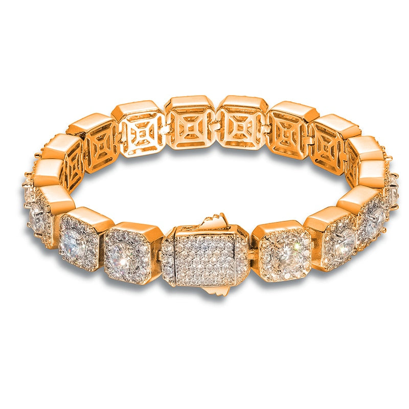 Moissanite | Iced Out Bracelet Mens Real | Iced Out Bracelet Real