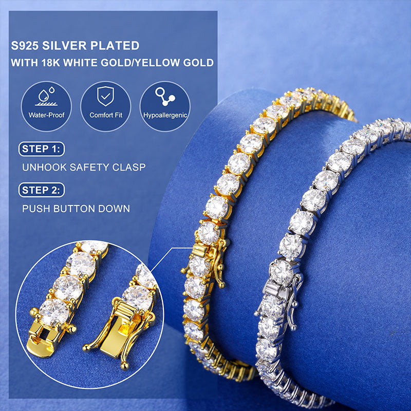 Moissanite Tennis Bracelet | Moissanite Tennis Bracelet Ice Hip Hop