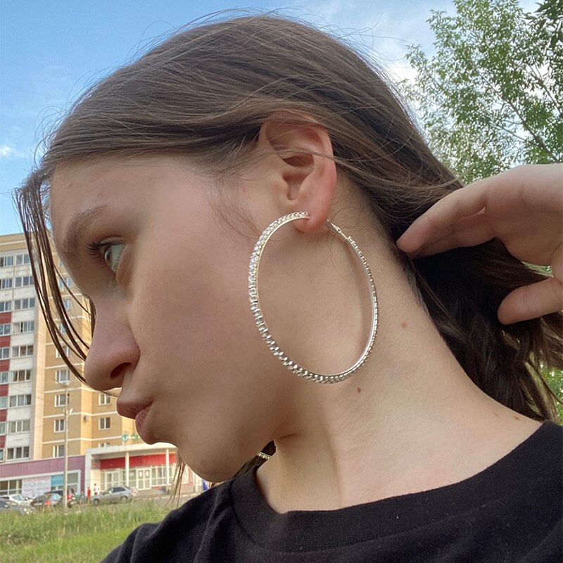 Diamond Hoops Earring | Big Diamond Hoop Earrings