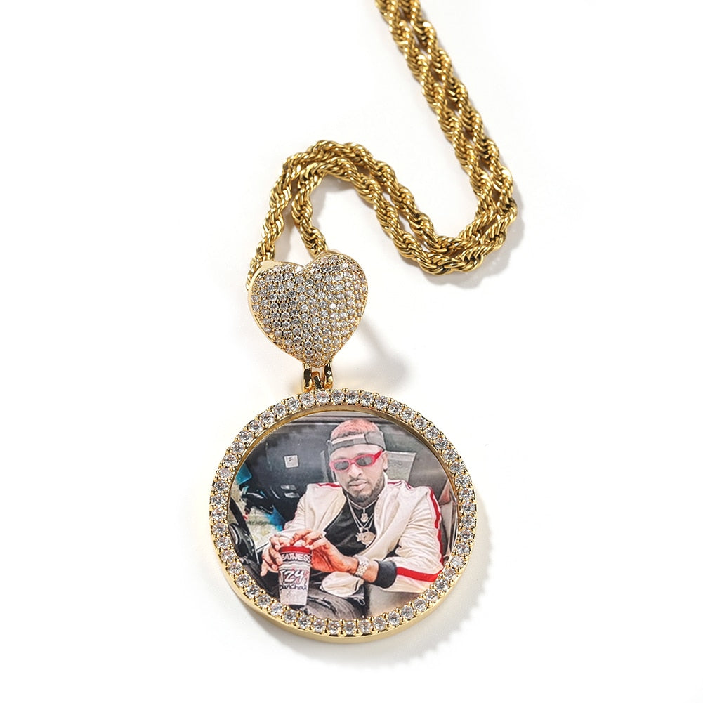 Personalized necklace with Picture | Photo Charm Necklave Gold