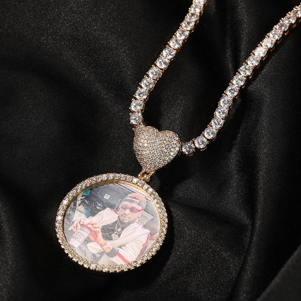 Personalized necklace with Picture | Photo Charm Necklave Gold