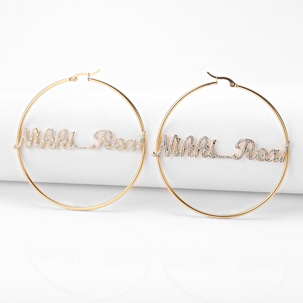 Large Hoop Earrings | Personalized