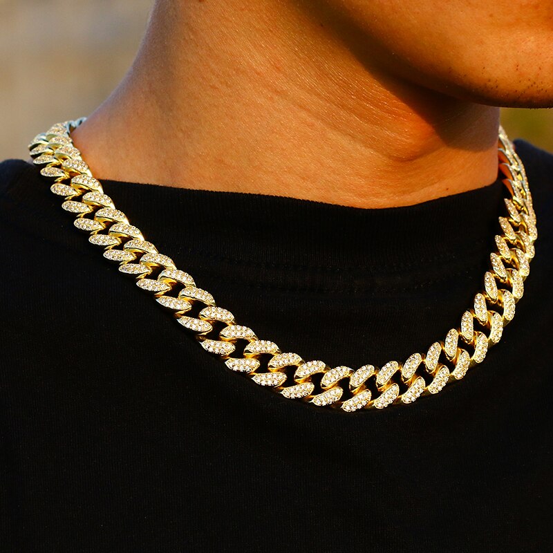 14mm Cuban Link Chain | Curb Link Chain | Diamond Cut Curb Link Chain