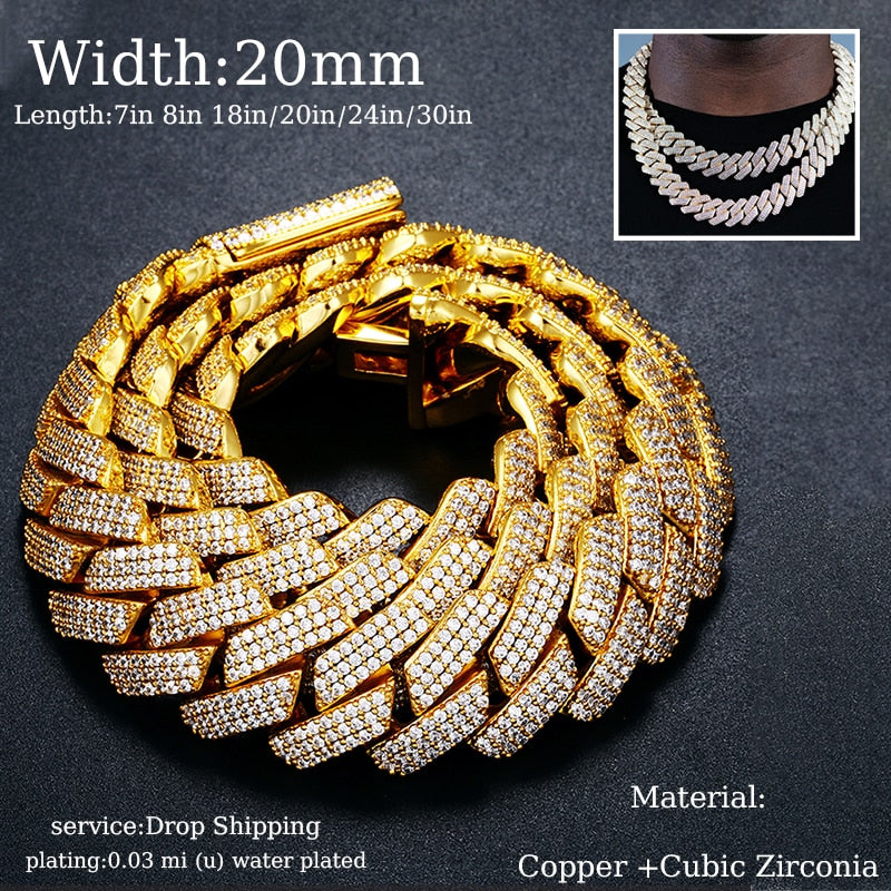 8mm - 20mm | Iced Out Miami Cuban Link Chains | Diamond Miami Cuban Link Chain