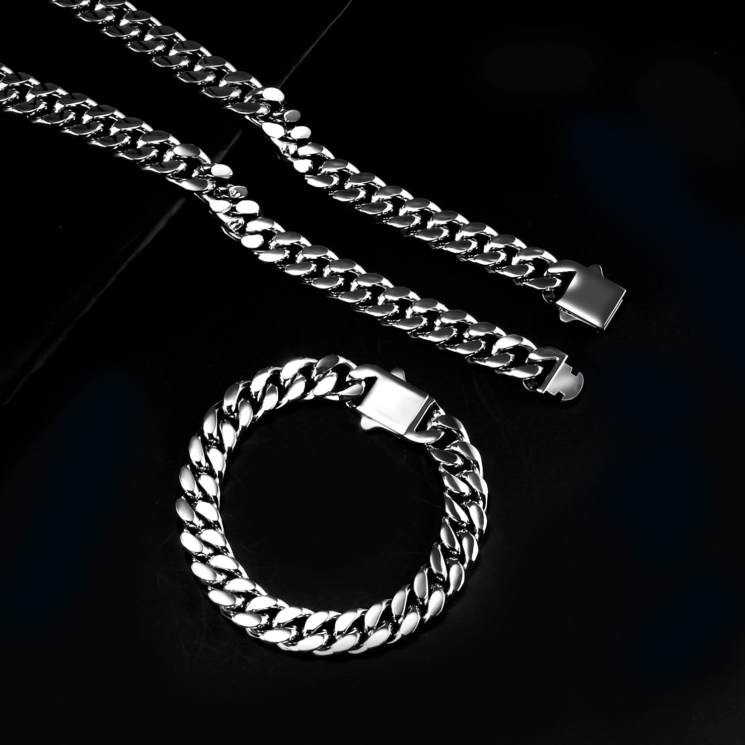 5mm - 18mm | No Fade - Waterproof | Cuban Link Chain | 316L Stainless Steel Cuban Link Chain and Bracelet