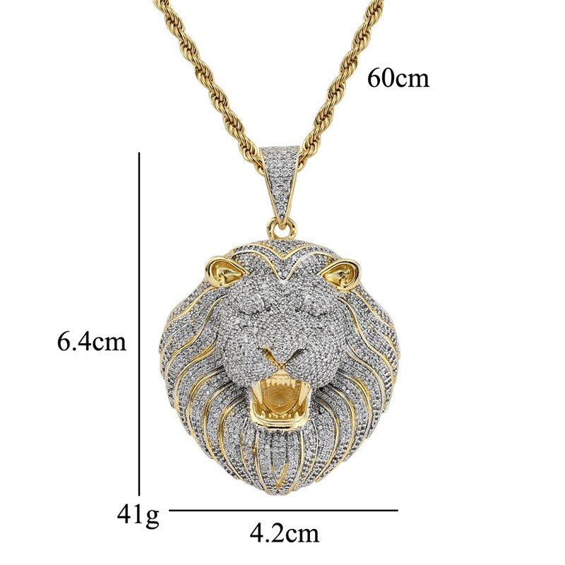 Lion Pendant | Gold Lion Head Pendant | Hip Hop Jewelry Pendants