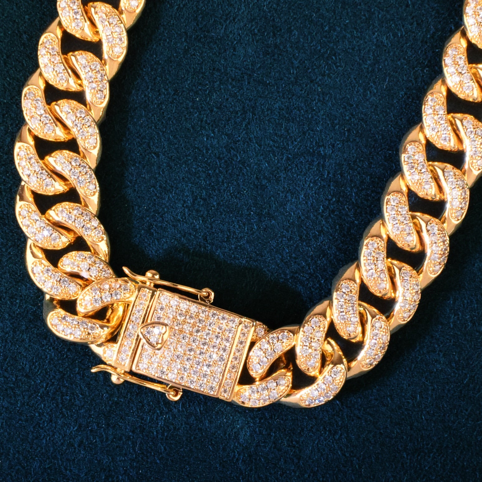 12mm Cuban Link Chain | Iced Out Miami Cuban Link Chain | Iced Miami Cuban Link Chain