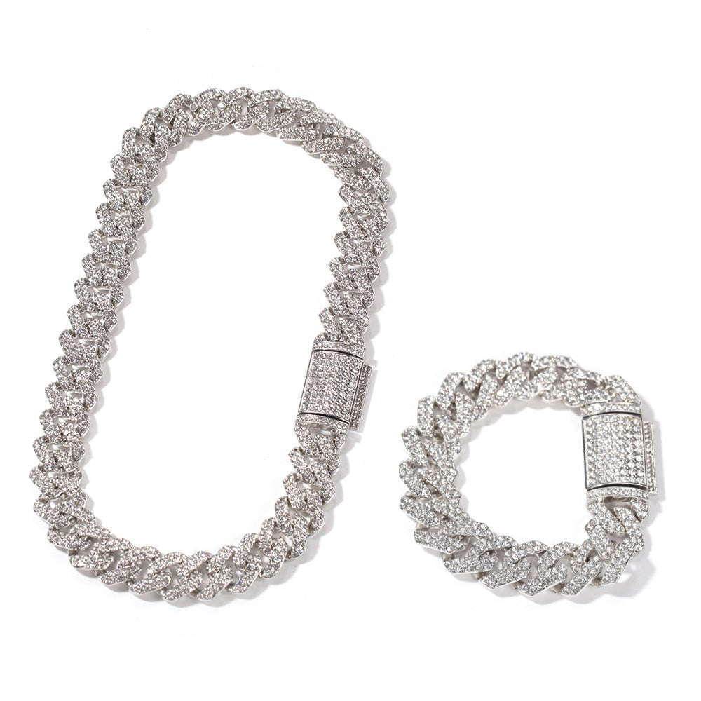 18mm | Cuban Link Chain and Bracelet | Cuban Link Necklace and Bracelet