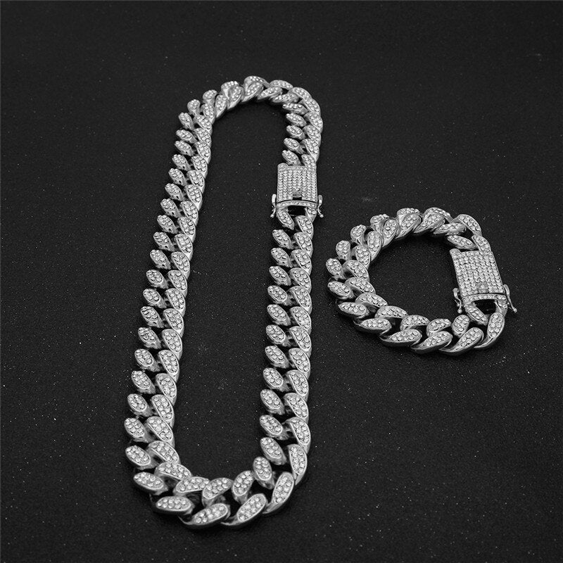 20mm Cuban Link Chain | Diamond Miami Cuban Link Chain | Iced Out Cuban Link Chains