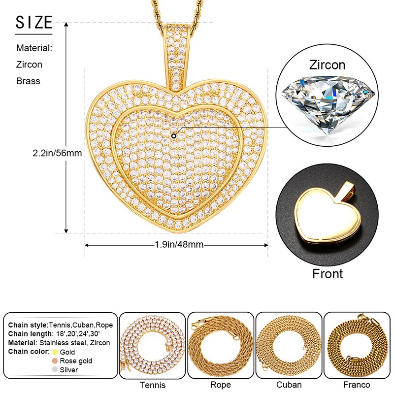 Diamond Big Heart Pendant | Big Diamond Heart Pendant