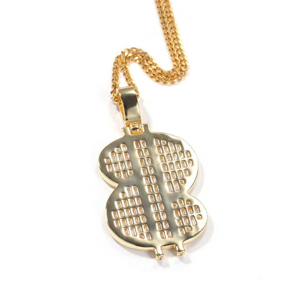 Dollar Sign Necklace | Gold Chain with Dollar Sign | Chain with Dollar Sign