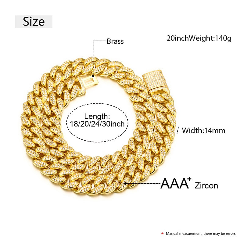 14mm Cuban Link Chain | Silver Cuban Link Chain | Gold Cuban Link Chain