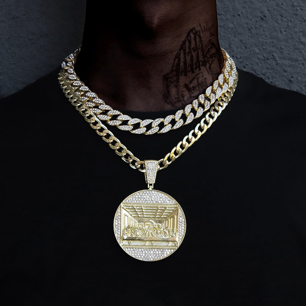 Iced Out Jewelry | Last Supper Pendant | Hip Hop Jewelry Pendants