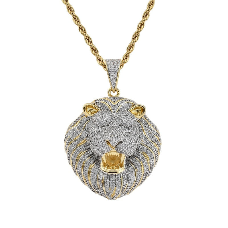 Lion Pendant | Gold Lion Head Pendant | Hip Hop Jewelry Pendants