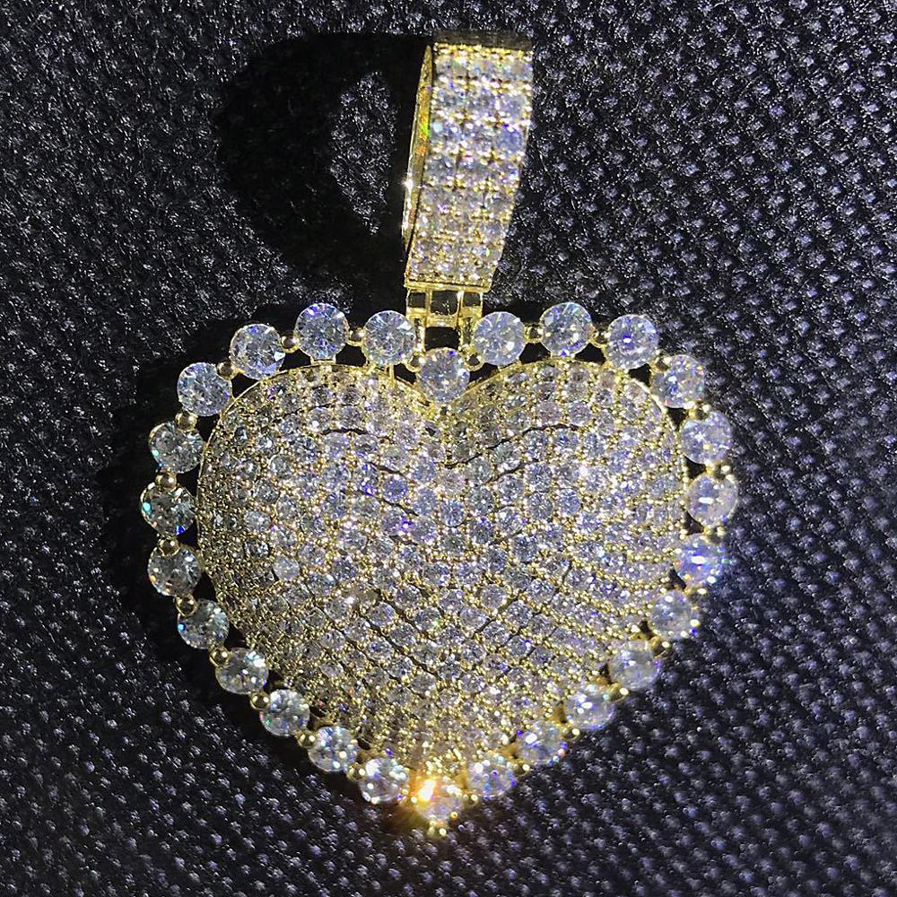 Puffy Heart Necklace | Gold Puffy Heart Pendant | Hip Hop Jewelry Pendants