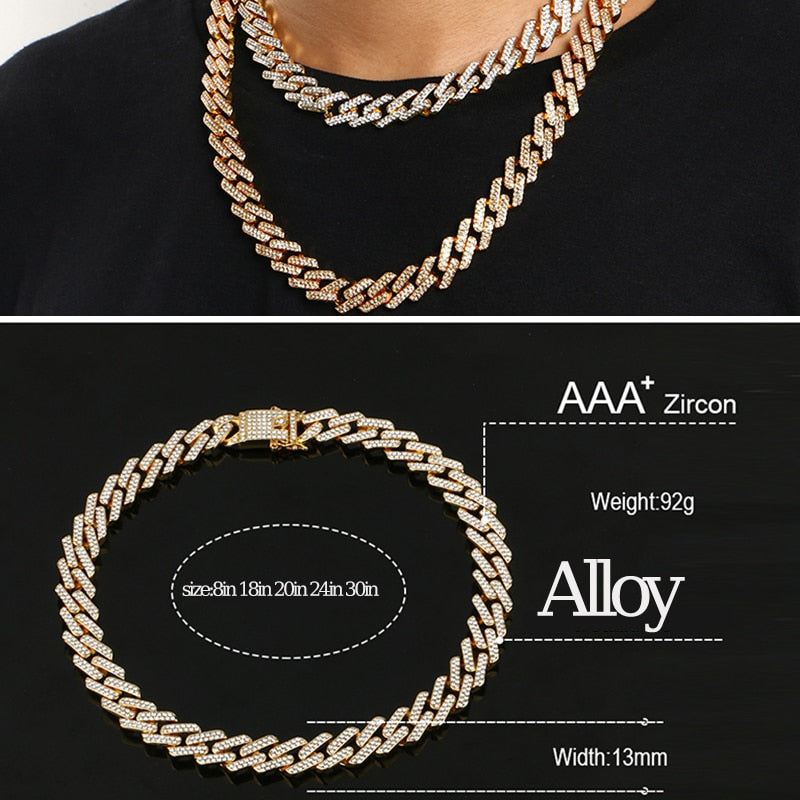 8mm - 20mm | Iced Out Miami Cuban Link Chains | Diamond Miami Cuban Link Chain