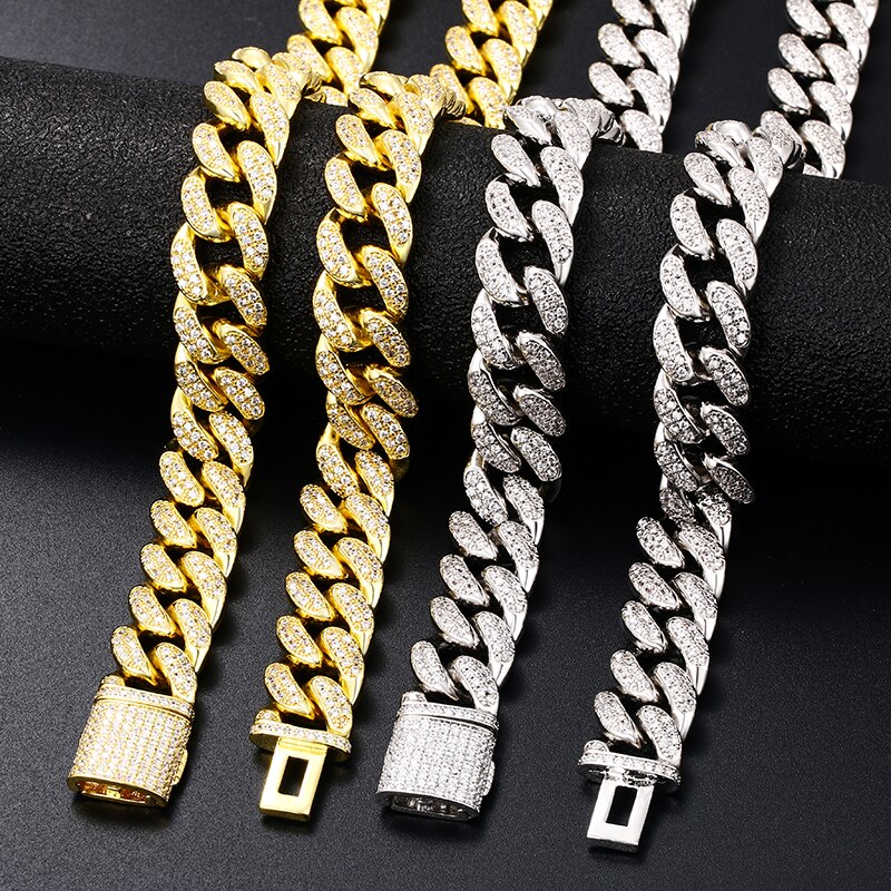 14mm Cuban Link Chain | Curb Link Chain | Diamond Cut Curb Link Chain