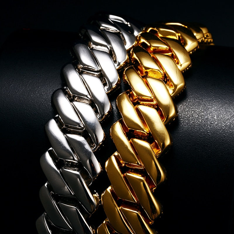 20mm | Gold Cuban Link Bracelet | Silver Cuban Link Bracelet