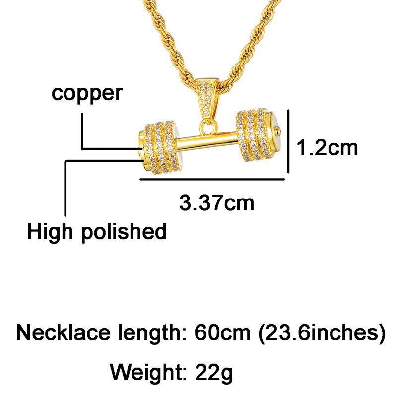 Barbell Pendant | Pendants for Men | Hip Hop Jewelry Pendants