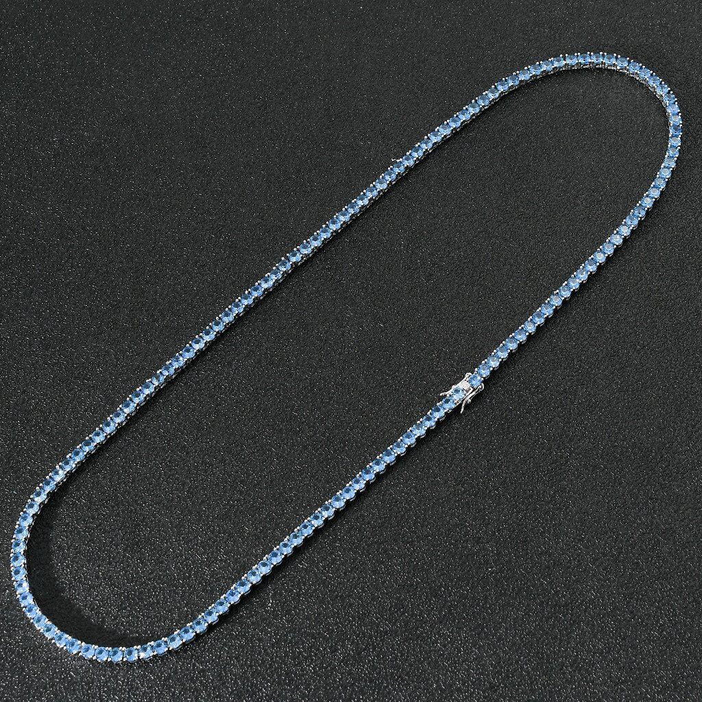 4mm Tennis Chain | Black Diamond Tennis Necklace | Diamond Tennis Necklace Womens | Multiple Colors Available