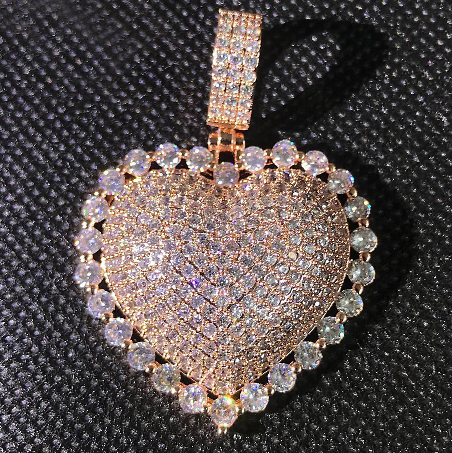 Puffy Heart Necklace | Gold Puffy Heart Pendant | Hip Hop Jewelry Pendants