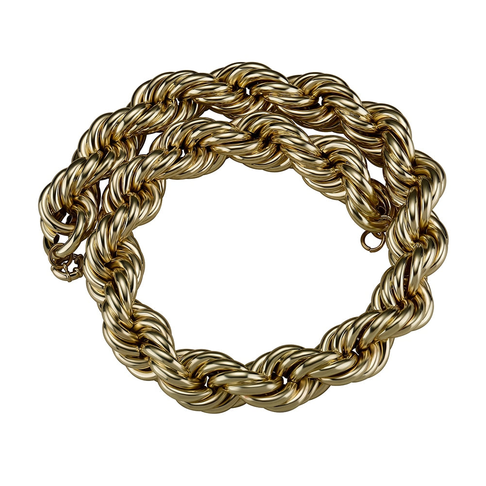 30mm Rope Chain | Big Rope Chain | Gold Rope Chain Thick | Thick Rope Chain Gold