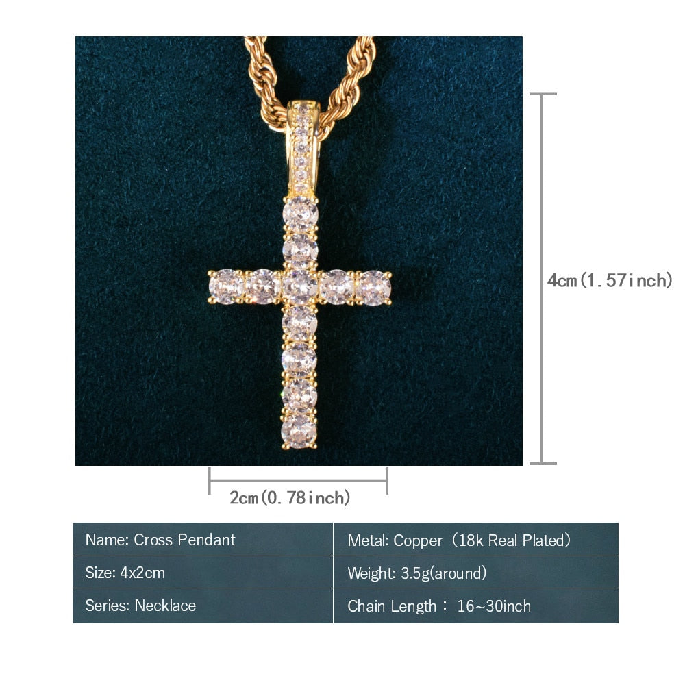 Iced Out Cross Pendant | Iced Out Cross Necklace