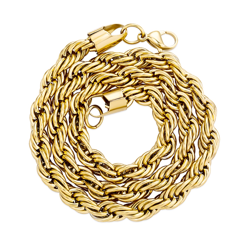 8mm | Gold Rope Necklace | Thick Silver Rope Chain | Thick Rope Chain Gold