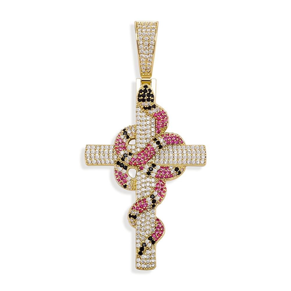 Snake on Cross Pendant | Unique Cross Necklaces