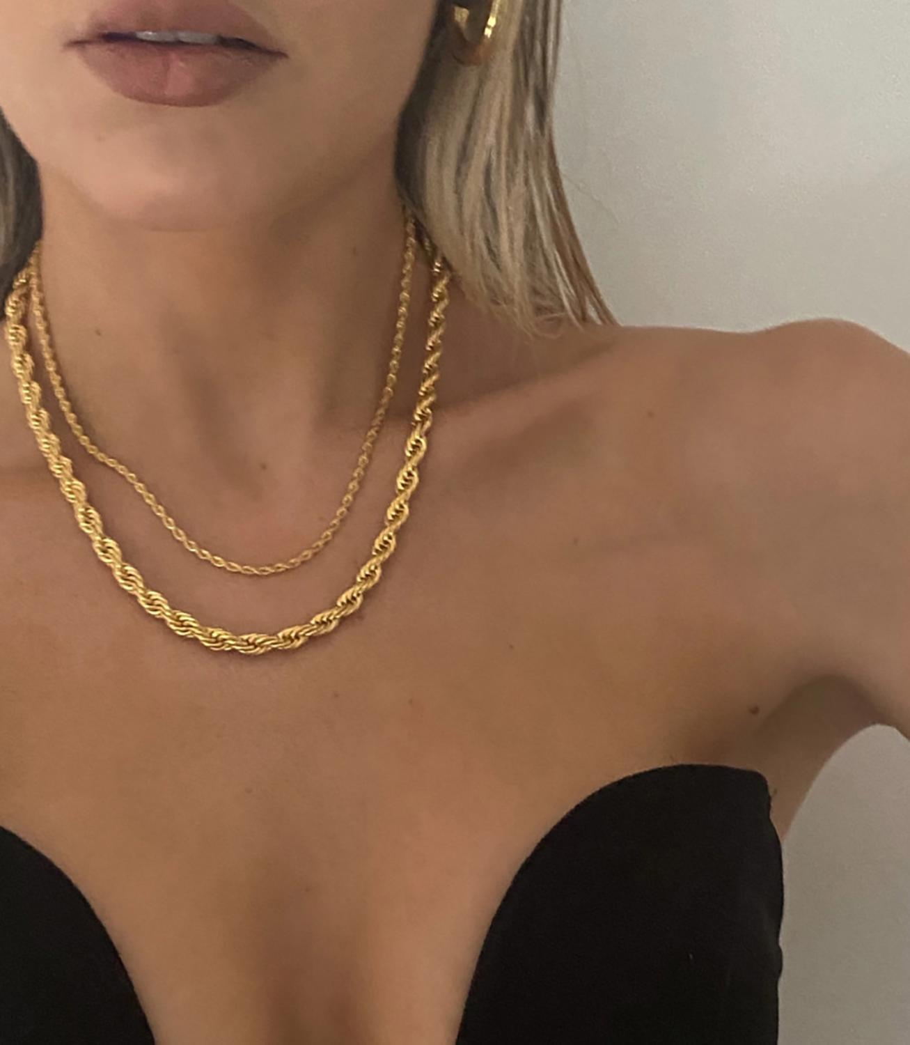 18k Gold Rope Chain 5mm | Rope Necklace | Rope Chain Necklace