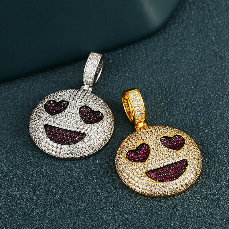 Smiley Face Necklace | Smiley Face Pendant | Emoji Pendant Hip Hop