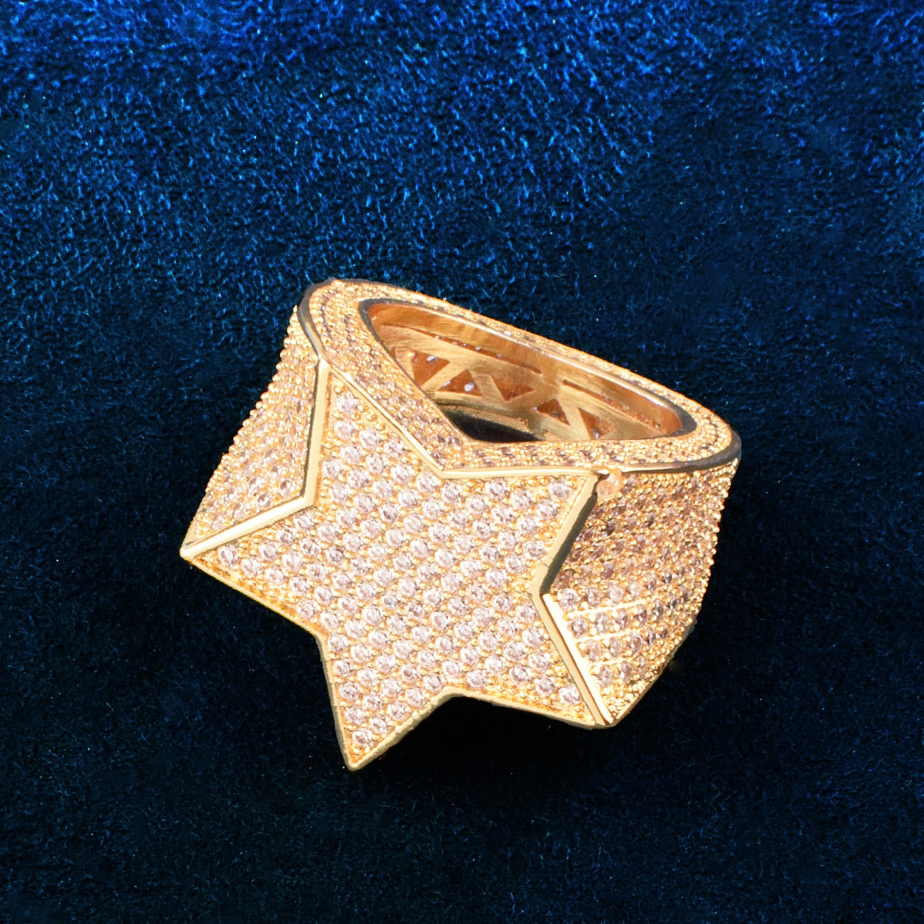 18k Gold | Star Ring  | Fully Iced Out Star Ring