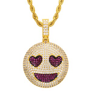 Smiley Face Necklace | Smiley Face Pendant | Emoji Pendant Hip Hop