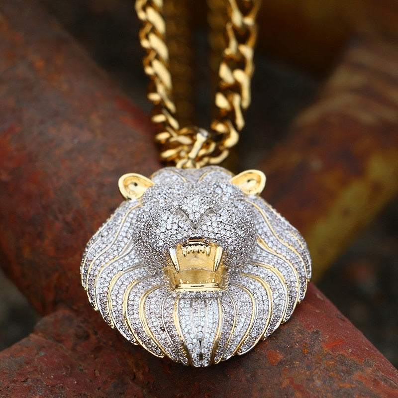 Lion Head Pendant | Gold Lion Head Pendant