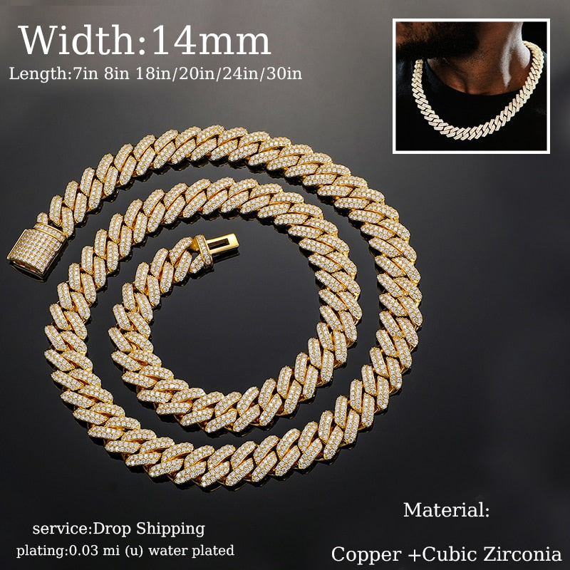 8mm - 20mm | Iced Out Miami Cuban Link Chains | Diamond Miami Cuban Link Chain