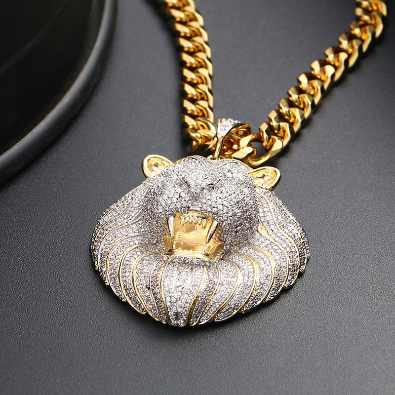 Lion Head Pendant | Gold Lion Head Pendant