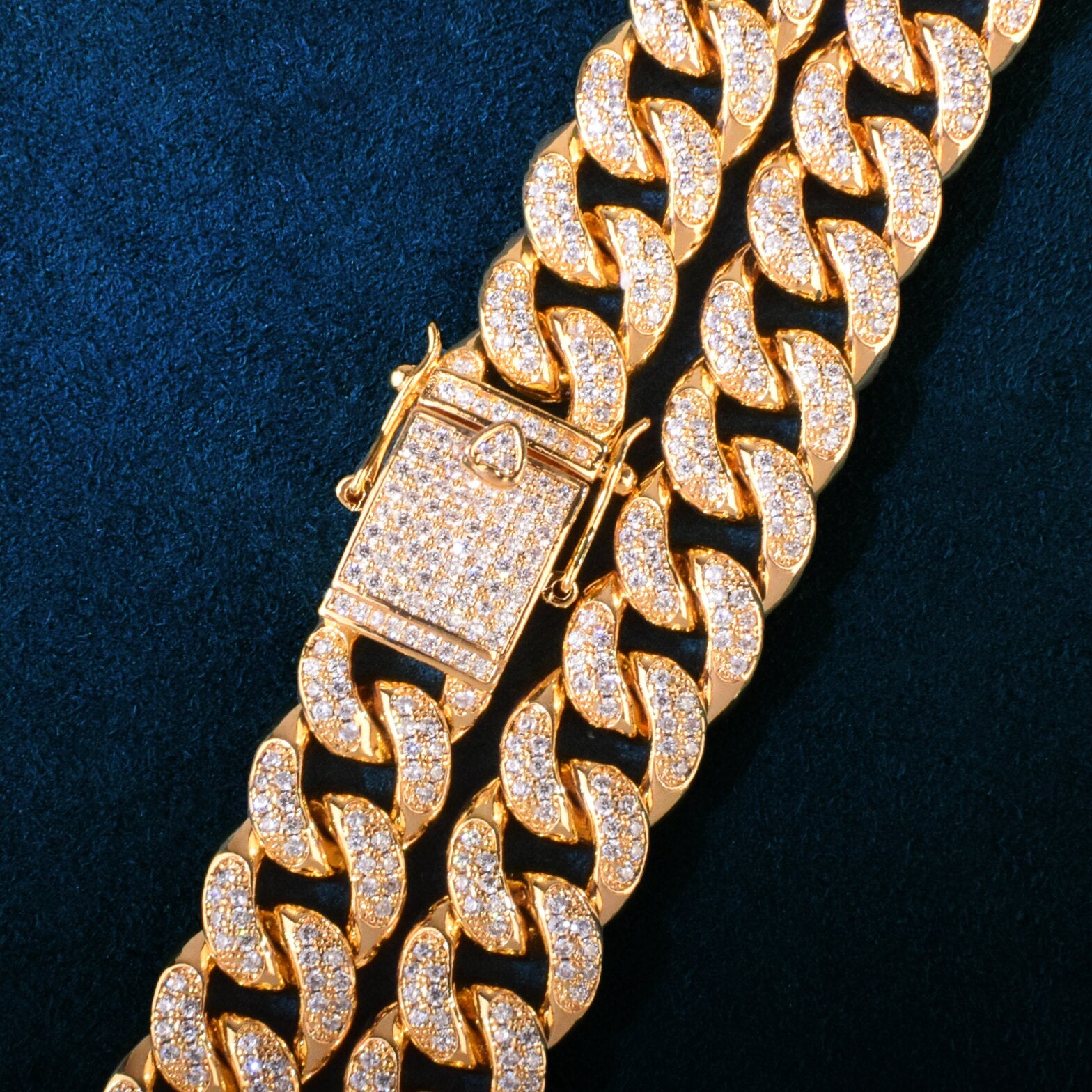 12mm Cuban Link Chain | Iced Out Miami Cuban Link Chain | Iced Miami Cuban Link Chain