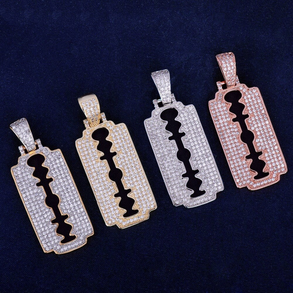 Razor Blade Necklace | Razor Blade Pendant | Gold Razor Blade Pendant