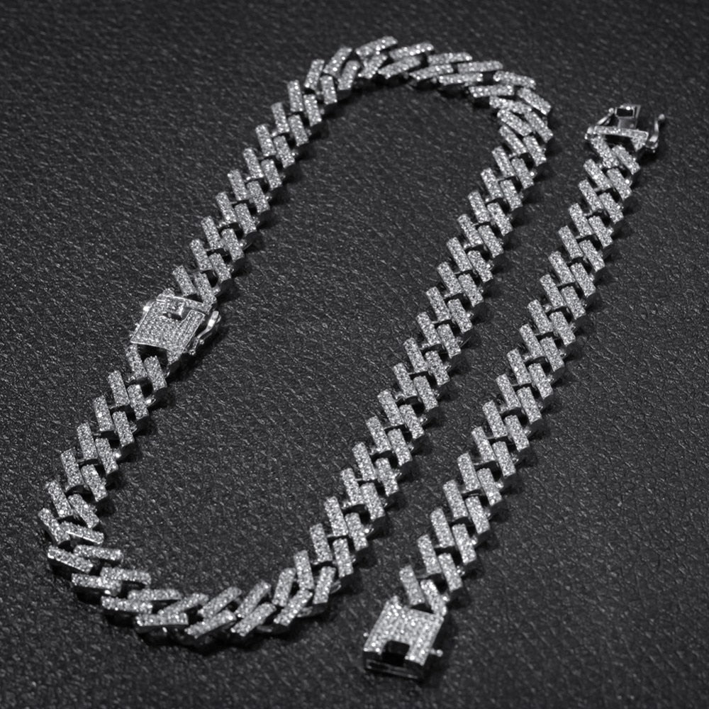 15mm | Cuban Link Necklace and Bracelet | Cuban Link Set