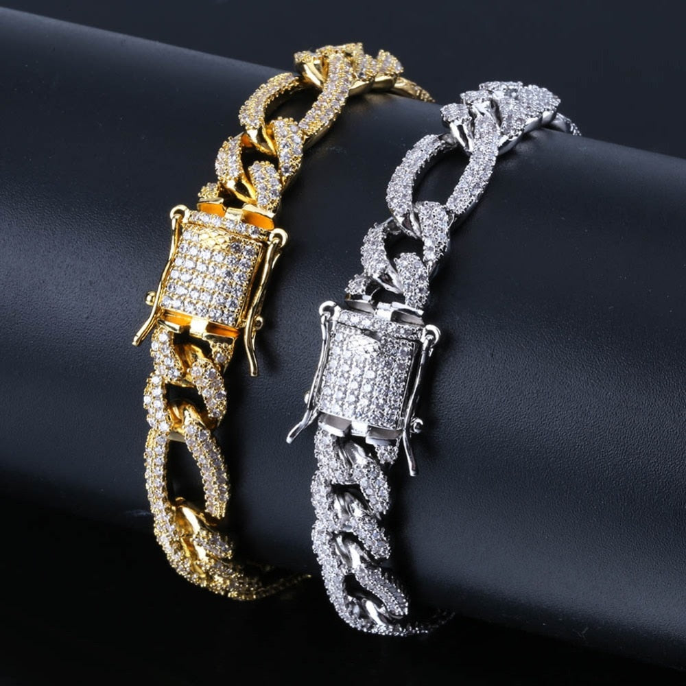 10mm | Figaro Chain Bracelet | Mens Figaro Bracelet Silver | Figaro Gold Bracelet