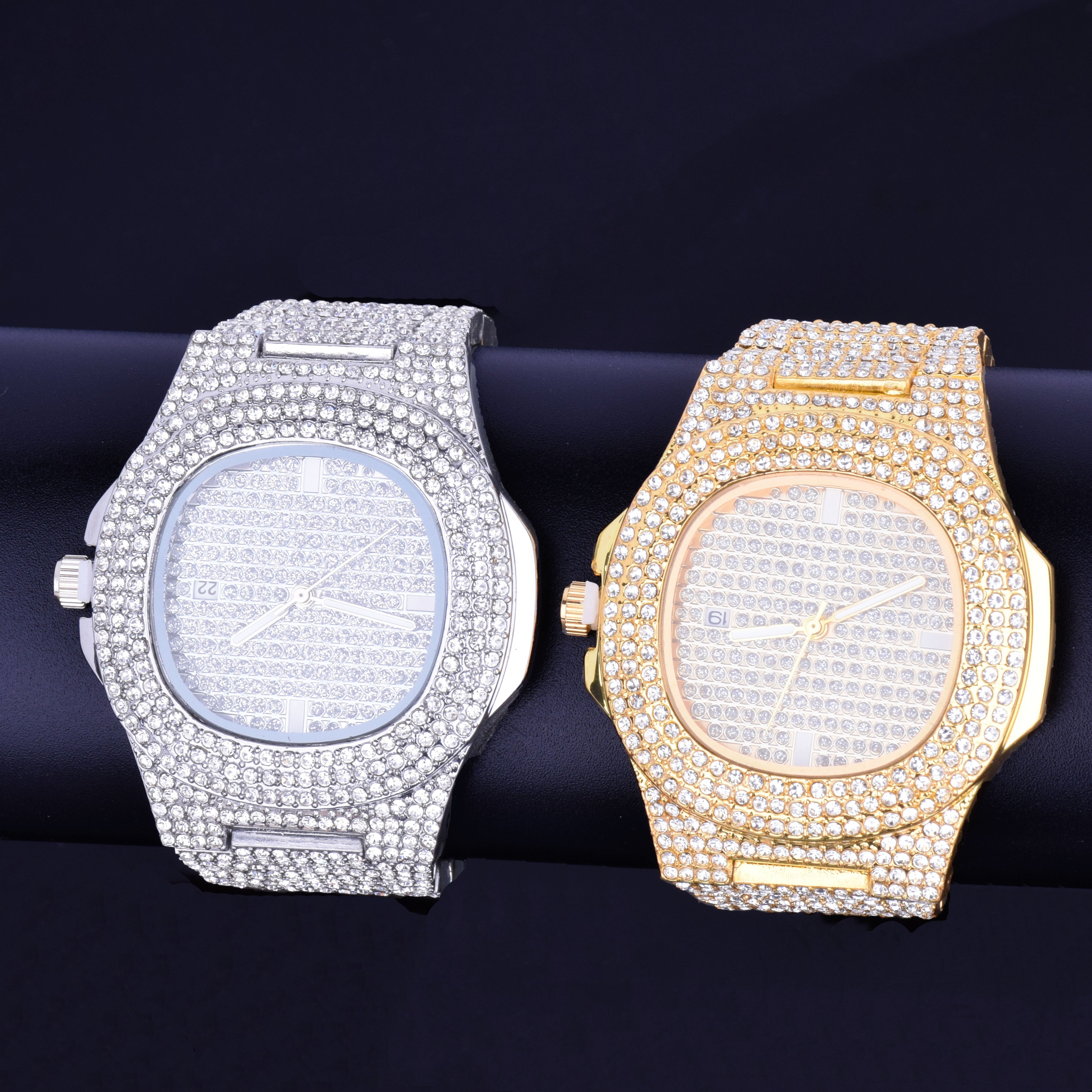 Blue Diamond Mens Watch | Blue Diamond Watch | Multi Color Diamond Watches