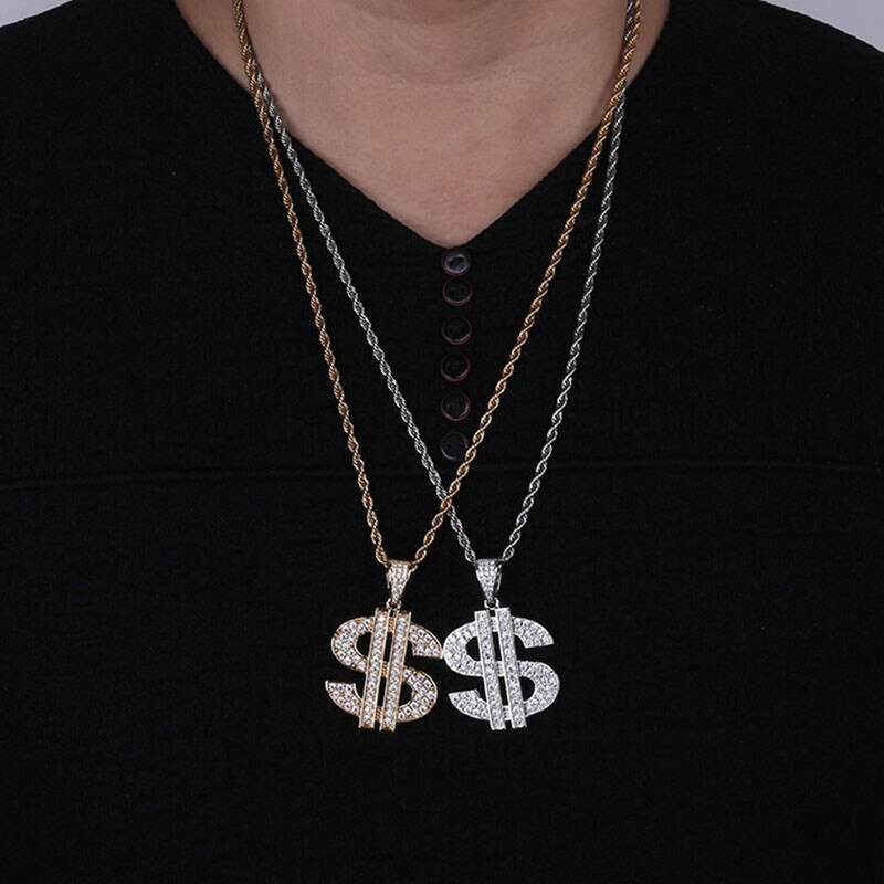 Gold Chain with Dollar Sign | Iced Out