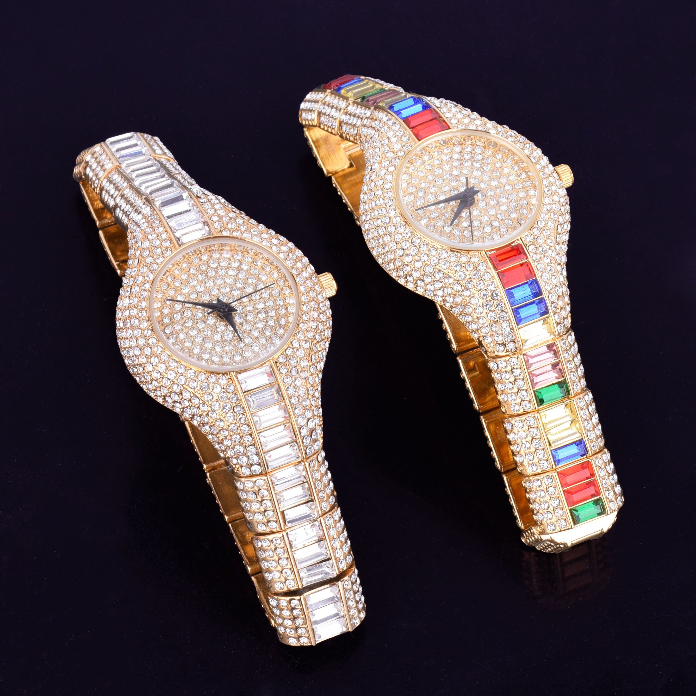 Men's Rainbow Crystals Watch | Womens Diamond Watch