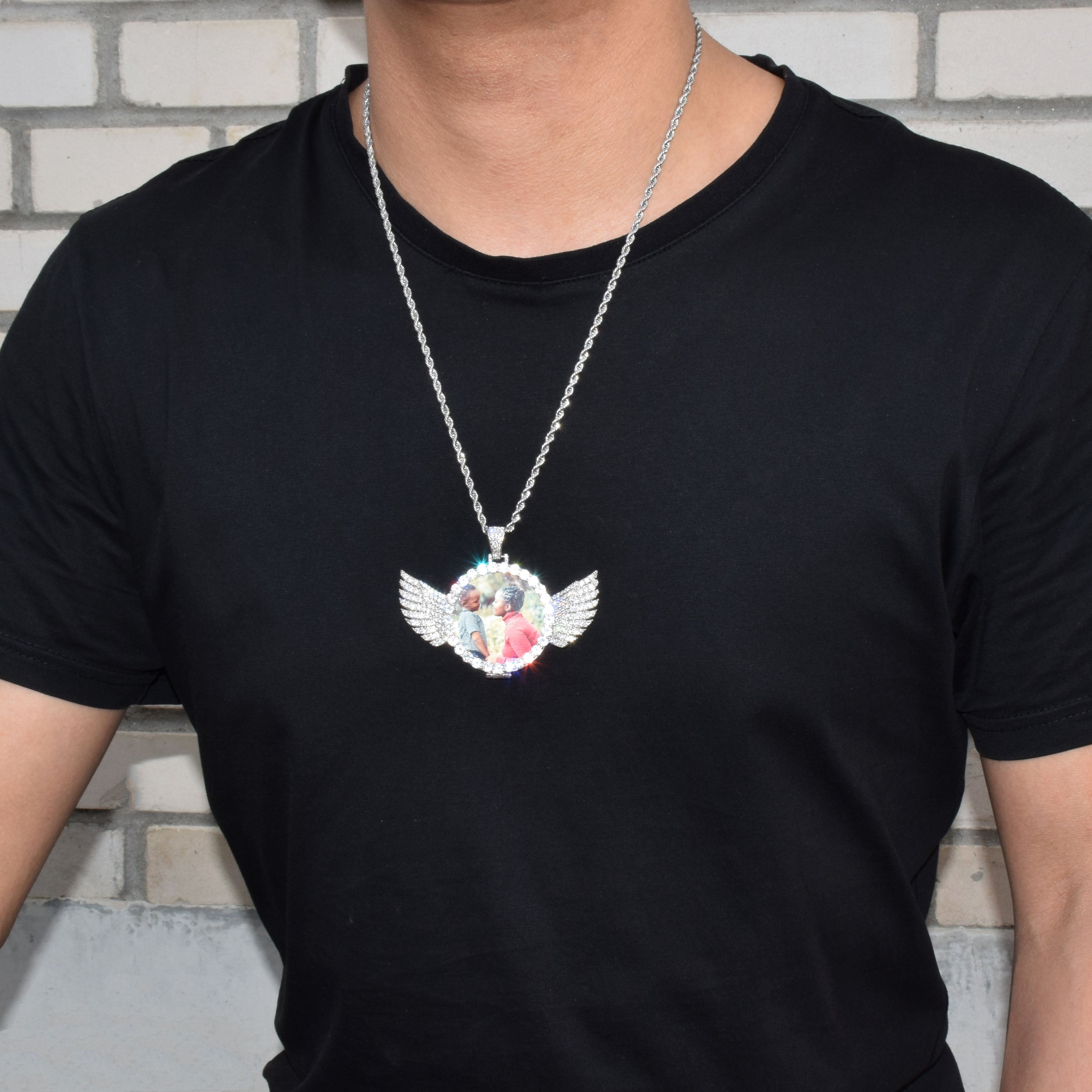 Picture Necklace | Picture Pendant | Angel Wings Design