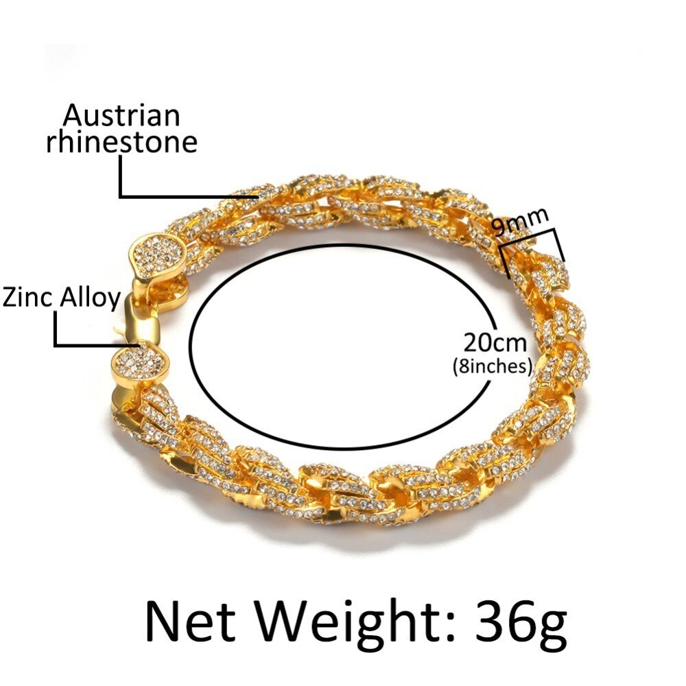 9mm | Thick Silver Rope Bracelet | Gold Rope Bracelet | Rope Bracelet