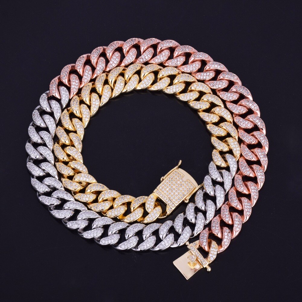 13mm Cuban Link Chain | Womens Cuban Link Chain | Diamond Cuban Link Necklace